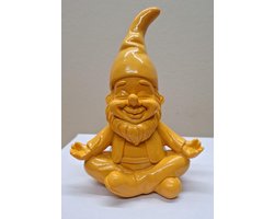 Zen Tuinkabouter Oranje Mediterend – 17cm hoog – Modern Design – Polyresin – Paars - Decoratie - Woonaccessoires - Beeld