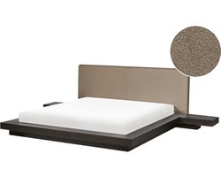 ZEN - Tweepersoonsbed - Donkerbruin/Taupe - 160 x 200 cm - MDF