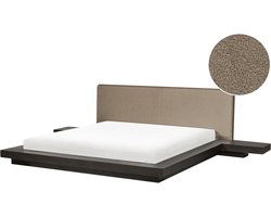 ZEN - Tweepersoonsbed - Donkerbruin/Taupe - 180 x 200 cm - MDF