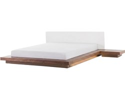 ZEN - Tweepersoonsbed LED - Lichte houtkleur - 180 x 200 cm - MDF