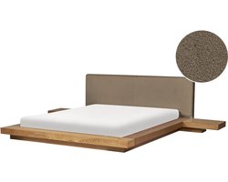 ZEN - Tweepersoonsbed - Lichtbruin/Taupe - 160 x 200 cm - MDF