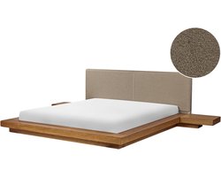 ZEN - Tweepersoonsbed - Lichtbruin/Taupe - 180 x 200 cm - MDF