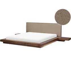 ZEN - Tweepersoonsbed met LED - Taupe/Bruin - 180 x 200 cm - MDF