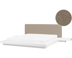 ZEN - Tweepersoonsbed met LED - Wit/Taupe - 180 x 200 cm - MDF