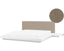 ZEN - Tweepersoonsbed - Wit/Taupe - 180 x 200 cm - MDF