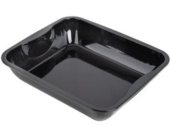 Zenker 7203 XXL geëmailleerde ovenschaal rechthoekig, braadslede, rechthoekige schaal, ovenschaal, geëmailleerd staal, zwart, 40 x 34 x 8 cm
