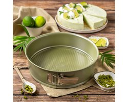 Zenker 7450 Springvorm met scharnier, Ronde groene milieuvriendelijke anti-aanbakvorm, ILAG, Carnaubawas, 20 x 7,5 cm