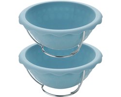 Zenker 9939050 Set van 2 halve bol mallen voor voetbal, halve bol taartvorm, prinsessenjurk mal, Siliconen, Blauw, 18 x 9 cm