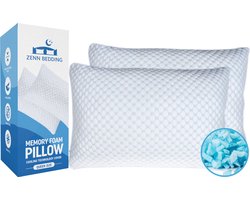 Zenn bedding - memory foam pillow - Afstelbaar Design - Geschikt voor rug-, zij- en buikslapers - Traagschuim - Vermindert Nekklachten - hypoallergeen
