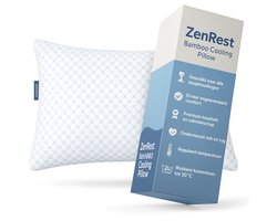 ZenRest Bamboe Koel Kussen – Traagschuim & Verstelbare Vulling – Ademend & Hypoallergeen – Voor Rug-, Zij- en Buikslapers – Luxe Verkoelend Hoofdkussen