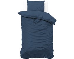 Zensation Satin Point - Dekbedovertrek - Eenpersoons - 140x200/220 + 1 kussensloop 60x70 - Blauw