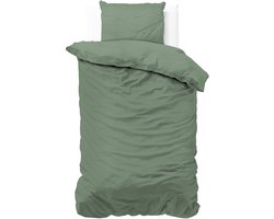 Zensation Satin Point - Dekbedovertrek - Eenpersoons - 140x200/220 + 1 kussensloop 60x70 - Groen