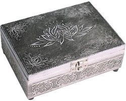 Zentana  Sieraden Kistje - Opbergen Box Juwelen - Sieraden Doos - Lotus Zilver
