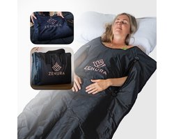 Zenura Infrarood Deken met Arm Openingen – Wellness & Ontspanning – Infraroodtherapie - Saunadeken - Warmtedeken – Elektrische Deken met Opbergtas – 25 tot 80º – Premium kwalit – Inclusief Inleghandoek