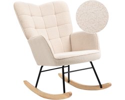 Zenzee Schommelstoel - Schommelstoelen babykamer - Met kussen - Relaxstoel - Fauteuil - Voedingsstoel - Roomwit - Beige
