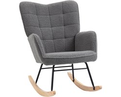 Zenzee Schommelstoel - Schommelstoelen babykamer - Relaxstoel - Fauteuil - Voedingsstoel - Donkergrijs