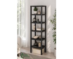 Zeo Wood® - Badkamerrek - Opbergrek - Zwart Badkamerrek Staand - 6 Etages - Keukenrek - Opbergrek Staand-BPA Vrij - Zwart