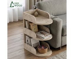 Zeo Wood® - Bijzettafel - Bijzettafeltjes Woonkamer - Banktafel - Beige