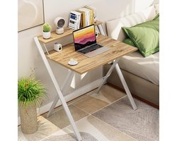 Zeo Wood® - Bureau Inklapbaar - Computertafel - Bureau Houtkleur - Game Bureau - Laptoptafel