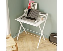 Zeo Wood® - Bureau Inklapbaar - Computertafel - Bureau Wit - Game Bureau - Laptoptafel