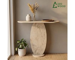 Zeo Wood - Consoletafel – Sidetable – Console Tafel – Haltafel – Travertin – 100 x 30 x 85 cm