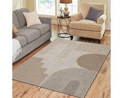Zeo Wood - Vloerkleed - Tapijt Woonkamer - Vloerkleed 160*230 cm - Anti Slip - Machinewasbaar