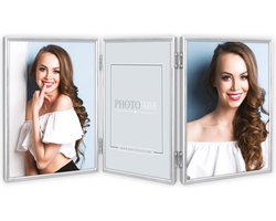 ZEP - 3-Luik metalen Fotolijst Silvia 3Q Zilver voor foto's 3x 10x15 - VK461T