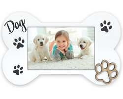 Zep Fotolijstje hond thema - 20 x 25 x 3 cm - geschikt voor een foto van 10 x 15 cm - Hout