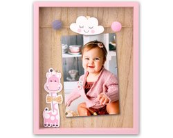 ZEP - Houten Baby Fotolijst met Giraffe Ryan Roze voor foto 10x15 - VG446P