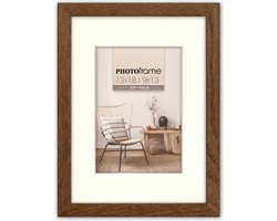 ZEP - Houten Fotolijst Malmo Bruin voor foto formaat 9x13 / 13x18 cm - V4557D