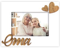 ZEP - Houten Fotolijst met tekst Oma Wit voor foto 10x15 - MN462DE