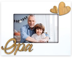 ZEP - Houten Fotolijst met tekst Opa Wit voor foto 10x15 - MN461DE