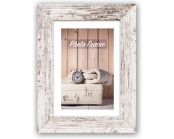 ZEP - Houten fotolijst wit/bruin Nelson 6 voor foto formaat 40x50 - V21546