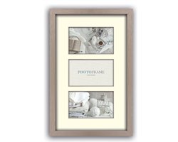 ZEP - Houten Multi fotolijst met passe-partout Regent 2 Taupe formaat 3x10x15 (23x40) - V33102