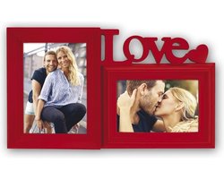 ZEP - Romantische Multi Fotolijst Caracas Red voor foto's 1x 10x10 1x 13x18 afmeting 35x21 cm - XB12R