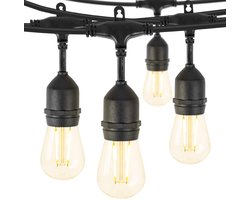 Zering Tuinverlichting – Lichtsnoer buiten - 15 meter - Weerbestendig IP65 - Warm Licht – 15 Lampen – Prikkabel - Verlichting – Gezellige Sfeerverlichting - Koppelbaar tot 600 meter - Lichtsnoer