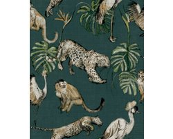 Zero Behang Exotic Animals groen