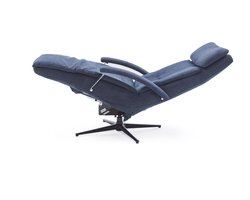 Zero Gravity Relaxfauteuil - Donkerblauw - meubelstof - gebruiksklaar afgeleverd - elektrisch - zero gravity relax - draaibaar - relaxstoel