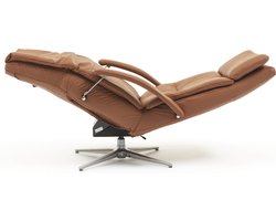Zero Gravity Relaxstoel - cognac - leder - gebruiksklaar afgeleverd - elektrisch - zero gravity relax - draaibaar - relaxfauteuil