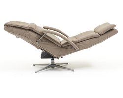 Zero Gravity Relaxstoel - taupe - leder - gebruiksklaar afgeleverd - elektrisch - zero gravity relax - draaibaar - relaxfauteuil