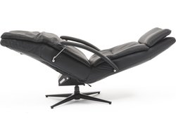 Zero Gravity Relaxstoel - zwart - leder - gebruiksklaar afgeleverd - elektrisch - zero gravity relax - draaibaar - relaxfauteuil