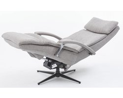 Zero Gravity Relaxzetel - grijs - gebruiksklaar afgeleverd - meubelstof - zero gravity - elektrisch - relaxfauteuil