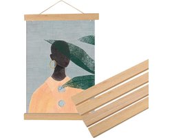 Zerodis Picture Poster Artwork Canvas Pendant Modern Magnetic DIY Wooden Photo Frame for Decoration Wall White Wood (40cm)