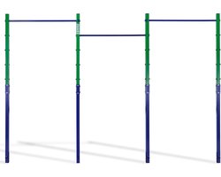 ZERRO horizontale rekstok outdoor gymnastiek rekstok belastbaar tot 150 kg, in hoogte verstelbaar driedubbele gymnastiek rekstok outdoor - Groen