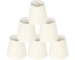 Zes Stuks E14 Stoffen Lampenkappen in Scandinavische Stijl voor Tafellampen, Hanglampen en Wandlampen - Modern en Eenvoudig Ontwerp, Afmetingen 3.5x5.1x5.2 inch