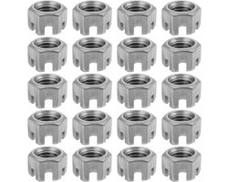 Zeshoek Slotted Moer - Grade 4.8 - 20 Stuks - Koolstofstaal - Geschikt voor Mechanische Industrie - Garage Home Meubels - Bevestigingsmiddelen - M12x1.25mm Hex Kasteel Noten