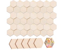 Zeshoekige Houten Schijven - Houten Labels Knutselen - Decoreren en Knutselen - Gladde Randen - 20 stuks 10 cm