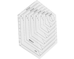 Zeshoekige liniaal, DIY handgemaakte lichtgewicht duidelijke schaal zeshoekige quiltsjabloon praktische hoge nauwkeurigheid voor tekenen voor snijden voor het maken van platen