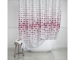 Zethome Douchegordijn 110x200 cm - Roze - Badkamer Gordijn - Waterdicht - Sneldrogend - Anti Schimmel -Wasbaar - Gestipt