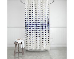 Zethome - Douchegordijn - 180x200 cm - met Douchegordijn  Ringen - Sneldrogend en Anti Schimmel - Wasbaar -  Duurzaam - 4961 - Blauw
